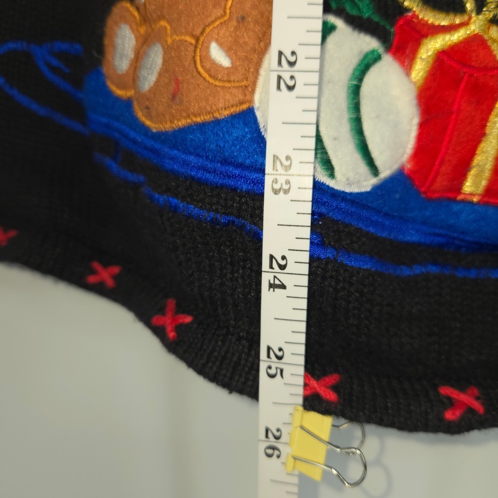 Hampshire Studio Zip Up Sweater Women 3X Black Christmas Santa Snowflake Holiday - Picture 7 of 10